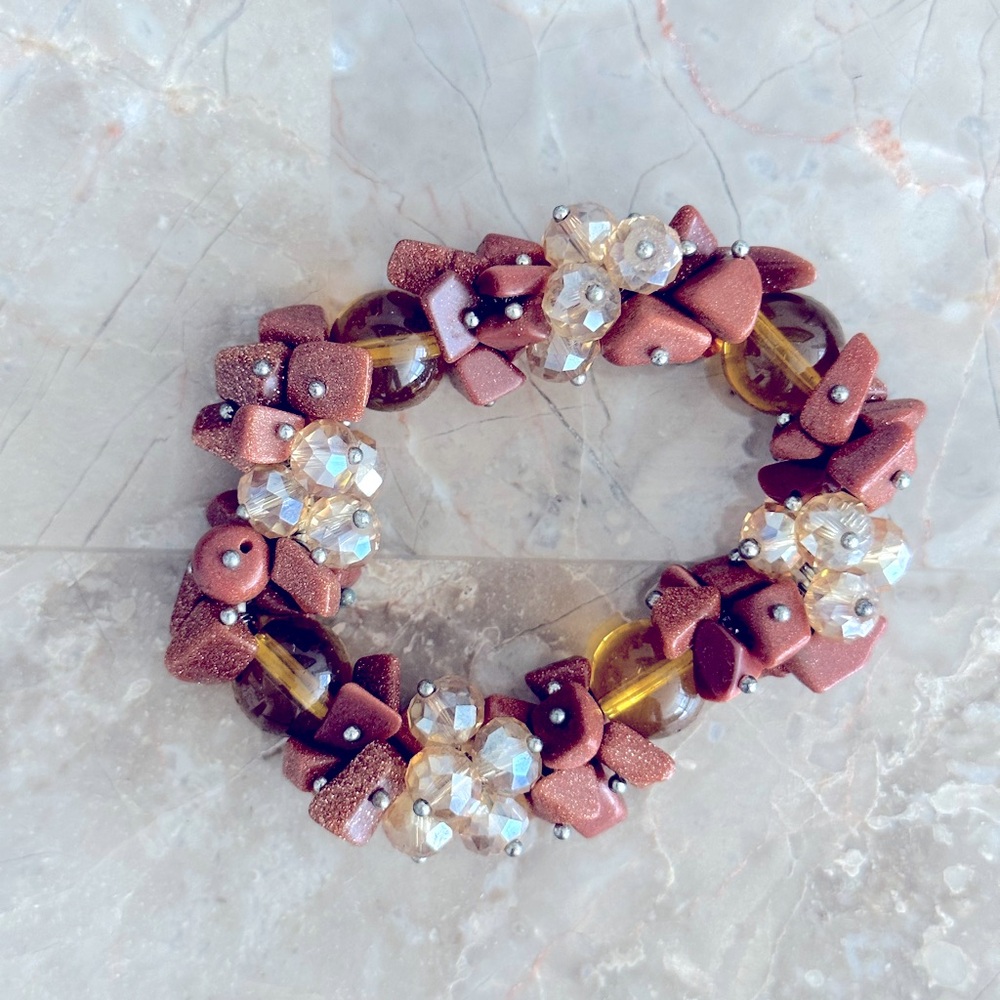 Natural Gem Stone stretch Crystal Bracelet Boho Bangles Bracelet Women’s Jewelry